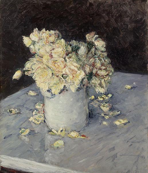 Gustave Caillebotte Yellow Roses in a Vase oil painting picture